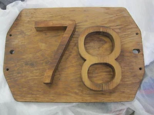 7 8 Wood Numbers Plaque - Picture 1 of 4
