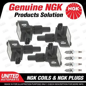 NGK 4 Spark Plugs + 4 Igniton Coils for Mazda RX-8 1.3L 2003-2011 - Picture 1 of 2
