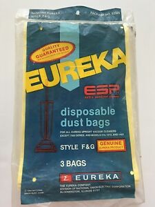 Genuine Eureka Disposable Dust Bags Style F & G 3 Bags Vtg 1984 New Old Stock