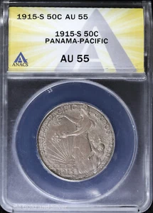 1915-S 50C Panama-Pacific Exposition Commemorative Half Dollar ANACS AU 55 - Picture 1 of 4