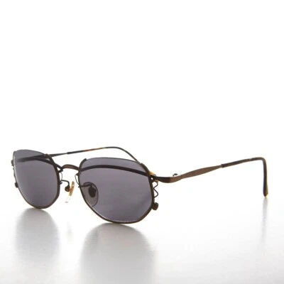 Bronze Semi Rahmenlos Cyber Core Vintage Sonnenbrille - Kaylen - Bild 1 von 3