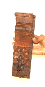 Antique Wooden Wall Hanging Hooks Hanger Original Old Hand Carved - Picture 1 of 10