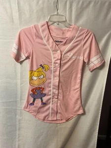 01073-4 Women’s Rugrats Pink Baseball Jersey SZ S Nickelodeon - Picture 1 of 4