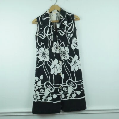 Vestido Vintage XS Años 60 Mod Mini DEFECTUOSO Tropical Floral Tiki Resort Surf MCM Cuello Foto 1 de 4