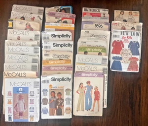 33 Schnittmuster ungeschnitten, Vintage Kinder Schnittmuster verschiedene Größen/Jahrzehnte/Marken - Bild 1 von 5