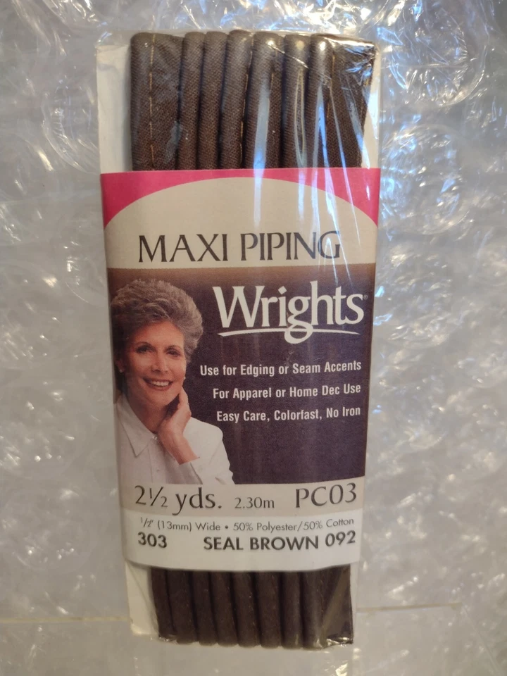 复古 Wrights Bias 斜纹布或下摆胶带,毯子装订管道和 Rick Rack-NOS — 第 1/1 张图片