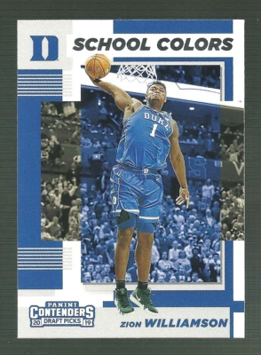 2019-20 Panini Contenders Draft Picks - School Colors #1 Zion Williamson (RC) - Image 1 of 2