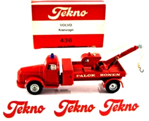 Rare 1:50 TEKNO No 436 VOLVO FALCK ZONEN RESCUE WRECKER TOW Truck w Original BOX - Picture 1 of 24