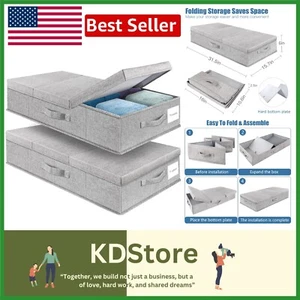 Versatile Foldable Underbed Storage Containers for Clothes & Shoes – Large Size - Picture 1 of 9