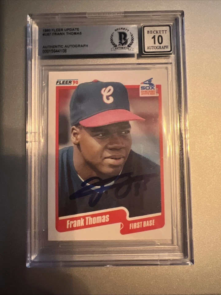 1990 Fleer Update - Frank Thomas U87 - On Card Auto 10 - Image 1 of 2