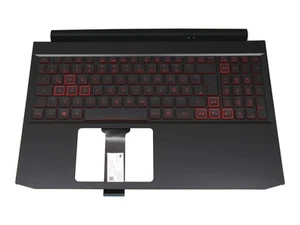 Clavier original Acer Nitro 5 (AN515-55) avec top case FR (allemand) noir/rouge - Photo 1/4