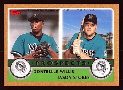 Dontrelle Willis/Jason Stokes Florida Marlins 2003 Topps Gold #677 SN /2003 - Image 1 of 2