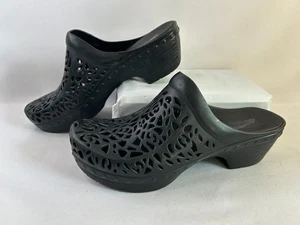 DANSKO Women Rubber Black Perforated Slip On Round Toe Med Slide Shoes sz 41 M - Picture 1 of 7