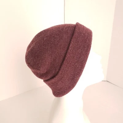 Unisex Adults Burgundy Tone Color Cute Hat Beanie - Image 1 of 4