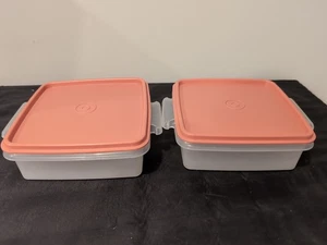 Set of 2 Vintage Tupperware 1362 Square Away Sandwich Keepers  - Picture 1 of 3