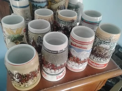 Coleccionables de Navidad Budweiser Steins Clydsdale.  9 Total 80-88 Y 93 Foto 1 de 4