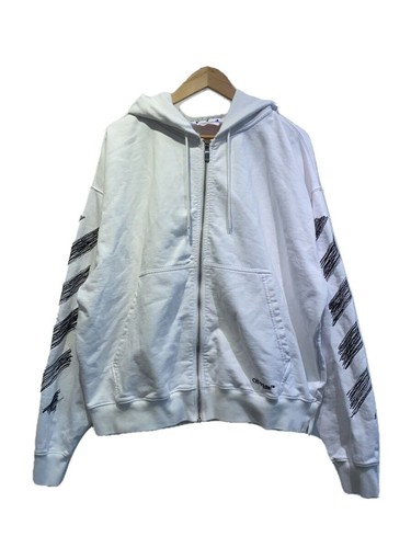 OFF WHITE Felpa con cappuccio zip OFFWHITE bianca XL usata