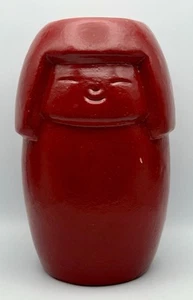 Vintage Japanese Kokeshi Terracotta Red Glazed Clay Pottery Doll 8” - Picture 1 of 8