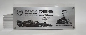 1/8 Red Bull RB19 F1 2023 Max W.C Metal Name Plate Plaque for Deagostini Amalgam - Picture 1 of 2