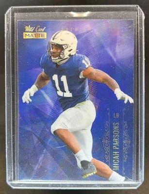 2021 Wild Card Matte White Micah Parsons Purple Rookie RC #MBC-18 Nittany Lions - Image 1 of 2