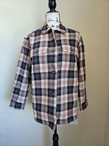 Tuckernuck shirt jacket womens XS cream plaid ranch - Picture 1 of 10