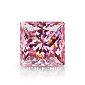 AAA+ 2 Ct Fancy pink color VVS1 Princess Cut Diamond Premium Quality Gemstone8MM - Picture 1 of 7