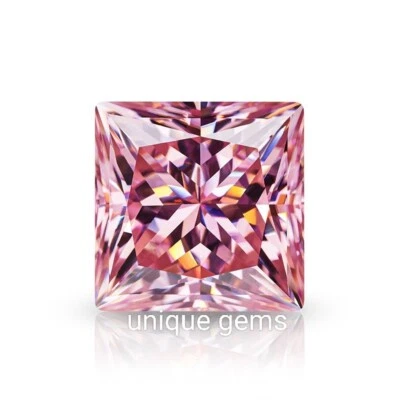 AAA+ 2 Ct Fancy pink color VVS1 Princess Cut Diamond Premium Quality Gemstone8MM - Image 1 of 4