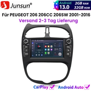 7" Für PEUGEOT 206 206CC 206SW 2001-2016 Carplay Autoradio Android13 GPS NAVI BT - Bild 1 von 12