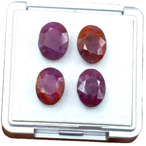 4 Pcs Natural African Ruby Untreated 14.7mm-15.7mm Oval Cut Loose Gemstones Lot - Picture 1 of 17