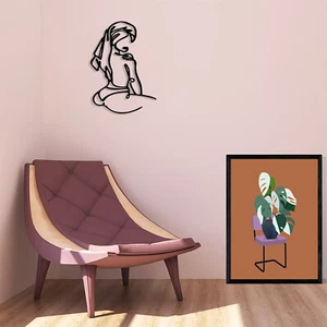 Appendiabiti da parete minimalista astratto donna metallo decorazione arte per soggiorno - Foto 1 di 5