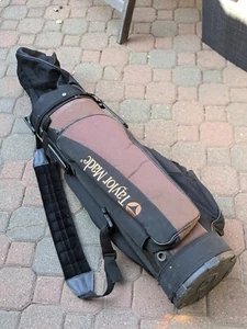 Vintage Taylormade Black & Bronze Bubble Golf Cart Bag W/ Cover Bubble 6 Pockets - Picture 1 of 4