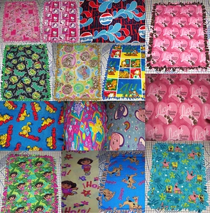 Licensed Print Fleece Baby Blanket Pet Lap Hand Tied 30" x 24" New - Picture 1 of 27