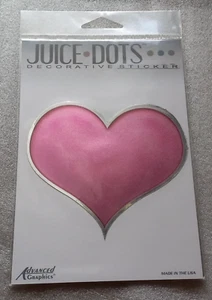 Pink Heart Sticker Juice Dots Decorative Approximately 4" x 4" NEW IN PACKAGE  - Picture 1 of 1