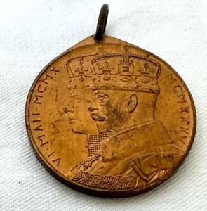 1935 South Africa Silver Jubilee King George V and Queen Mary Bronze medallion - Picture 1 of 9