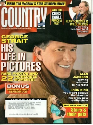 Country Weekly Magazine January 28 2008 George Strait Centerfold Jack Clement - Image 1 of 3