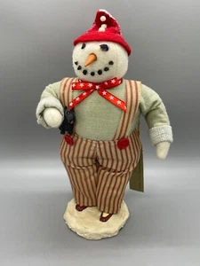 Cody Foster Snowman Figure with dog and  Striped Pants Primitive - Picture 1 of 15