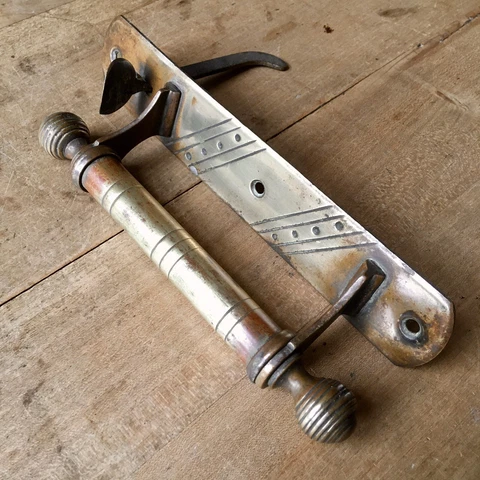 Victorian Brass Thumb Latch Pull Door Handle Aesthetic Arts Crafts Vintage 1890s Cover