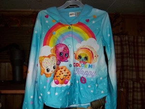 SHOPKINS GIRLS 2 PIECE PAJAMA SLEEP SET SIZE XS 4-5 BUTTON FRONT COLOR ME HAPPY - Picture 1 of 2