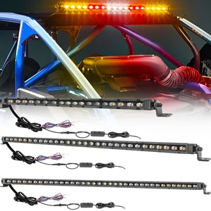 20/30/37in Strobe LED Light Bar Flash Driving Warn Light Amber&Red&White Offroad - Bild 1 von 64