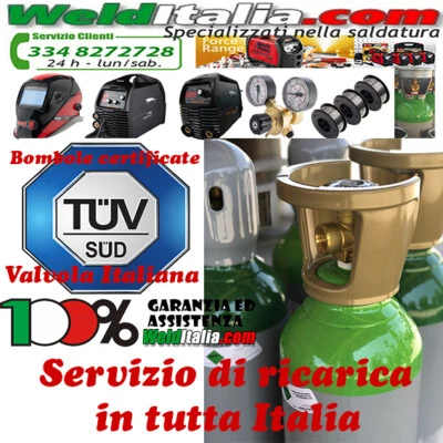 WELDITALIA BOMBOLA MISCELA ARGON CO2 3-5-7-10-14-27-50 LITRI NUOVA CARICA ANCHE CON RIDUTT