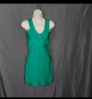 Bebe Womens Emerald Green Body Con Bib Bandage Dress Small Date Night Out Party
