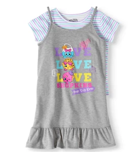 Shopkins Girls Dress 2 Piece  NWT XS S   LOVE Best Trip Ever - Picture 1 of 1