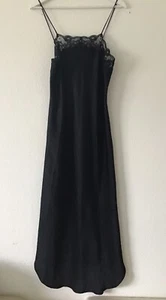 VTG RALPH MONTENERO FOR BLANCHE Nightgown Slip Dress Size M Black Lace 1960 - Picture 1 of 5