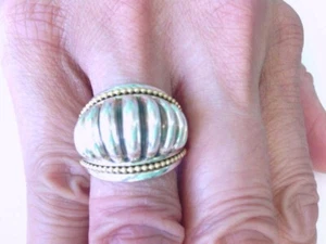 Nice Lagos Caviar Sterling Silver/750 Dome Ring.  Approx. 7 US Size - Picture 1 of 15