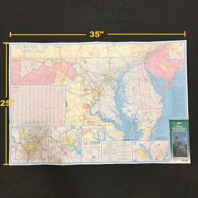 AAA Delaware D.C. Maryland Virginia Vintage 1998 Guía de conducción Mapa de viaje Foto 1 de 4