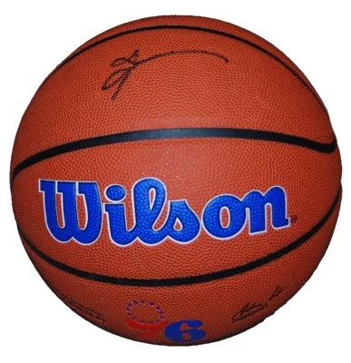 ALLEN IVERSON signed (PHILADELPHIA 76ERS) NBA logo basketball JSA AX28896 - Image 1 of 3