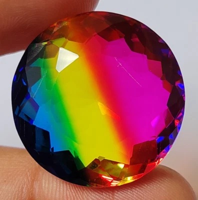 AAA+ Large Tourmaline 72.70 Ct. Round Cut Bi-Color Loose Gemstone Gift for Women - Image 1 of 4