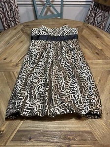 KAY UNGER  Gold PARTY COCKTAIL SLEEVELESS DRESS SIZE 10 With Lace /patterned - Picture 1 of 10