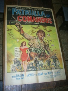 DE COLECCIÓN RARO PÓSTER DE PELÍCULA ORIGINAL ARGENTINA PARACAIDISTA COMANDO HOWARD BAKALYIAN - Imagen 1 de 3
