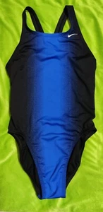 Nike Badeanzug Damen Größe 8 blau/schwarz Swimsuit  - Bild 1 von 5